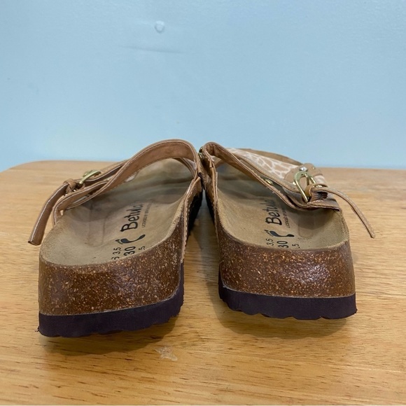 Betula Birkenstock Leather Strap Embellished Animal Cheetah Print Sandal‎ Sz 5 - Picture 6 of 9